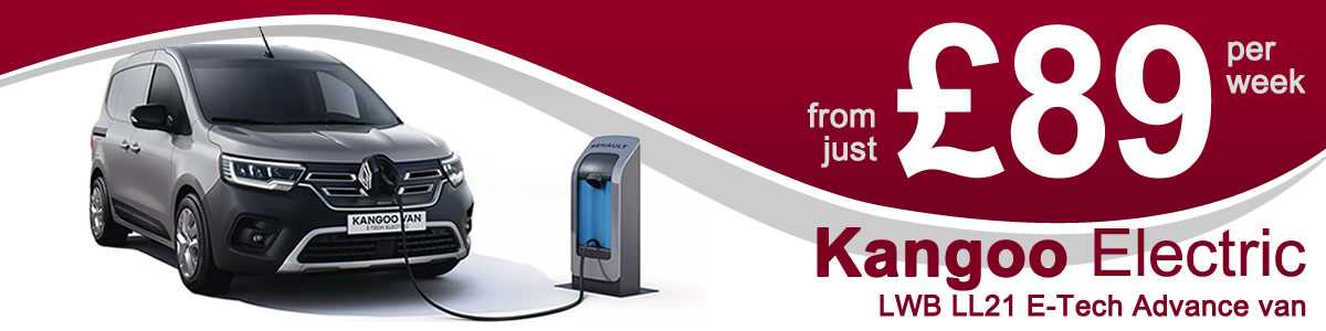 Hire a Renault Kangoo Electric LWB LL21 E-Tech Advance van from just £89.00 + VAT per week
